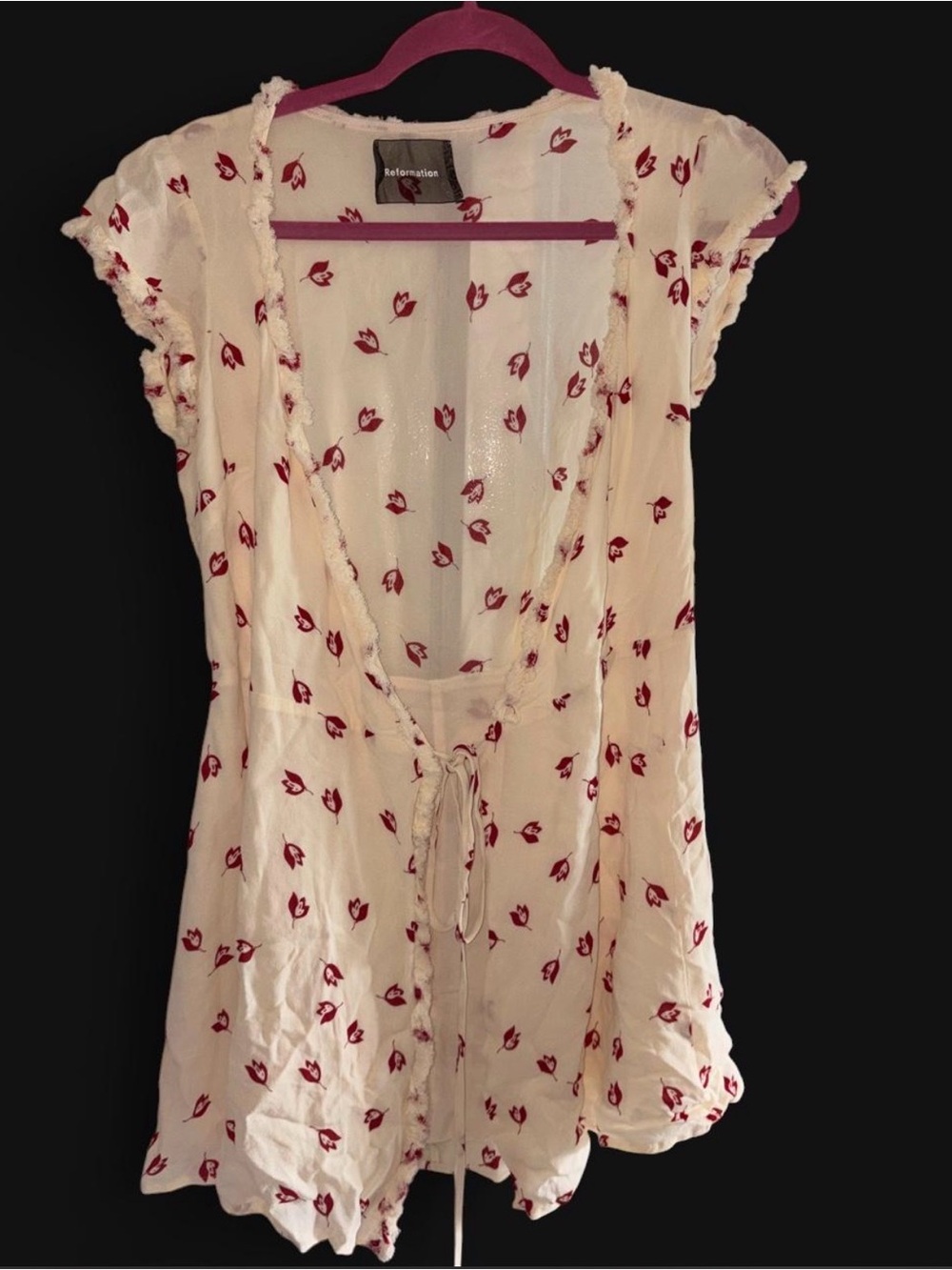 Reformation Floral Print Wrap Cover-Up – Size S